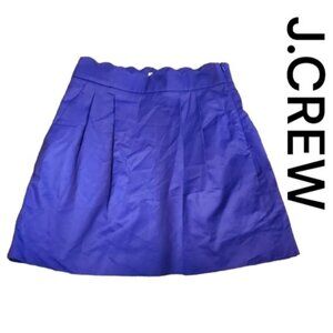 J.CREW Size 00 Purple Business Casual Mini Scalloped Skirt